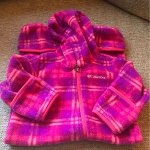 EUC Girls 6-12M Columbia Plaid Fleece Snowsuit